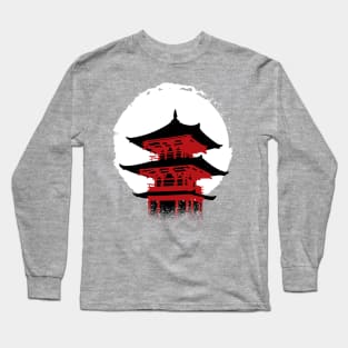 Japan temple moon Long Sleeve T-Shirt